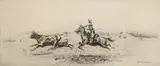 Edward Borein, Her Calf (Galvin 121), etching