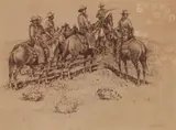 Edward Borein, Splitting the Riders (Galvin 35), etching