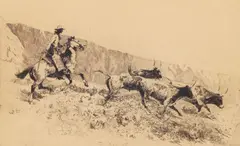 Combing a Draw (Galvin 99) by Edward Borein, etching (a richly inked example of this classic Western View), offered Dec 2025