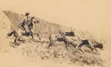 Edward Borein, Combing a Draw (Galvin 99), etching (a richly inked example of this classic Western View)