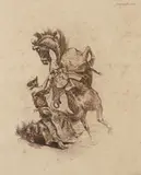 Edward Borein, Unsaddling a Bronco No. 2 (Galvin #79), etching