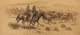 Edward Borein, Arizona Roundup, 1922 (Galvin 95), etching and drypoint (with rich