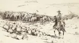 Edward Borein, Trail Herd No. 2 (Galvin 101), etching and drypoint