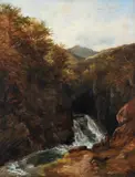 Adams Barland, Resting by the Falls, oil on canvas