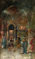 Douglas Arthur Teed, Middle East Street Scene [Orientalist], c.1912, oil on board