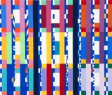 Yaacov Agam, Movement in Blue Space, 1980s, serigraph