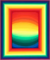 Ay-O, (Japanese, born Namegata City, born 1931), Rainbow Landscape A, 1968 , 2 sheet, screenprint in colors printed by K.Sukeda