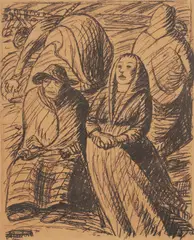 On the Eastern Frontier (An der Ostgrenze) (plate, p. 47) from the periodical Kriegszeit. Künstlerflugblätter, vol. 1, no. 12 (11 Nov 1914) by Ernst Barlach, lithograph on paper, offered Nov 2025