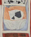 Untitled by Donna Hollen, acrylic on board, offered Nov 2025