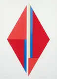 Ilya Bolotowsky, Red Diamond, undated, color, screenprint, pencil
