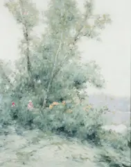 Andre Gisson, Idyllic Landscape with Figures, oil on canvas