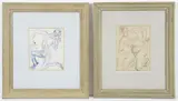 Enrico Glicenstein, (Polish/Jewish/American, 1870-1942), Pair of Works on Paper: Male Nude and Female Nude, both 1930s