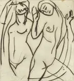 Enrico Glicenstein, (Polish/Jewish/American, 1870-1942), Two Veiled Women