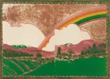 Rainbow Landscape, color by Edna Plotkin Hibel, lithograph on paper, offered Nov 2025