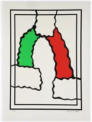 Nicholas Krushenick, Big Moose Lake, 1980, color, silkscreen