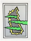 Nicholas Krushenick, Blue Hill, 1980, color, silkscreen