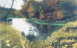 Gordon Mortensen, Autumn Currents, 1986, reduction color, woodcut