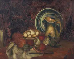 Still Life, c. 1940s by Vincent Nesbert, oil on board, offered Nov 2025