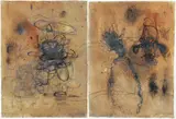 Mark Perlman, Untitled, 1988, mixed media diptych on laid paper