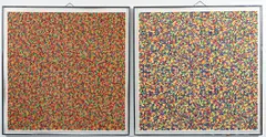 David Roth, Two framed Random Colors, 1977, serigraph printed in colors, pencil