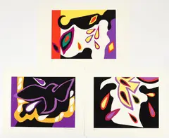 William Scharf, 3, silkscreen prints from 1980: Dove Leaf