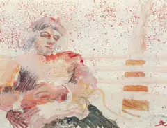 Mrs Adams In Schenley by Peter Wargo, watercolor and mixed media, offered Nov 2025