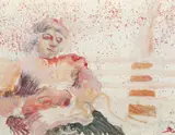 Peter Wargo, Mrs Adams In Schenley, watercolor and mixed media