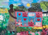 Jeff and Mark Zets, Beatrice, photographic, collage, painted paper, and painting