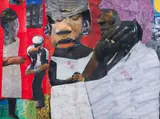 Jeff and Mark Zets, Bourgois, collage and painting