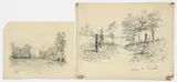 Lila Hetzel, 2 original drawings, on cream colored paper: Rose Point