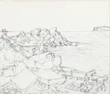 Henry Koerner, Fishermen in a Cove, mid 1960s
