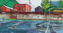 Pittsburgh Scene, undated by Barry Shields, c.2000, oil on paper, offered Nov 2025
