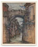 Canal in Suzhou, China by Lucille Sinclair Douglass, c.1927, pastel and charcoal on paper, offered Nov 2025