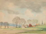 Spring Day, near Petworth by Martin Hardie, 1951, watercolor and ink on paper, offered Nov 2025
