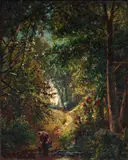 Edmund Darch Lewis, Figure in Wooded Landscape, undated