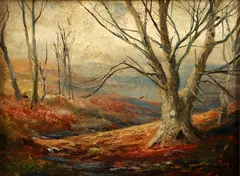William S. Robinson, Autumn Landscape, undated, oil on board