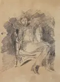 Untitled by Seated Man, lithograph after james am whistler, offered Nov 2025