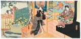 Kunisada Toyokuni Iii, Hahakigi Chapter II, 1847-1852, color, woodcut triptych