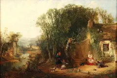 John Ritchie, Visiting Friends in The Village, oil on canvas
