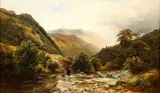 George Turner, A Scene Near Cader Idres, North Wales Pass, oil on canvas
