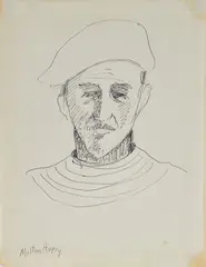 Milton Avery, Self Portrait, early/, ink on paper
