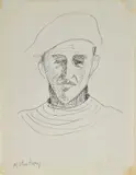 Milton Avery, Self Portrait, early/, ink on paper