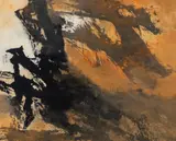 Fong Chung-Ray, Untitled Abstraction in brown and black, watercolor and ink on paper