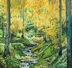Christopher S. Gerlach, Gold in the Aspens, Fall, 1983, oil on canvas