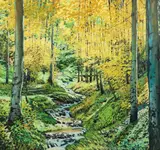 Christopher S. Gerlach, Gold in the Aspens, Fall, 1983, oil on canvas