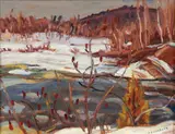 A. Y. Jackson, (Canadian, 1882-1974), Madawaska River, 1961, oil on wood panel