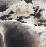 (Taiwanese, born Bangbu, Anhui, China, 1932), Mountain Landscape by Kuosung Liu, 1974, ink and watercolor on paper in a scroll format, offered Oct 2025