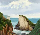 Peter M. Loftus, Cliffs Near Davenport, 1983, oil on canvas
