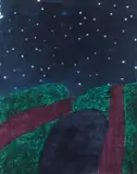 Carol Summers, Starry Night, 1979, color, woodcut, pencil