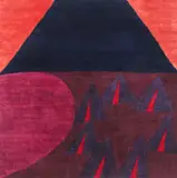 Carol Summers, Little Wolf's Last Camp, 1977, color, woodcut and monoprint